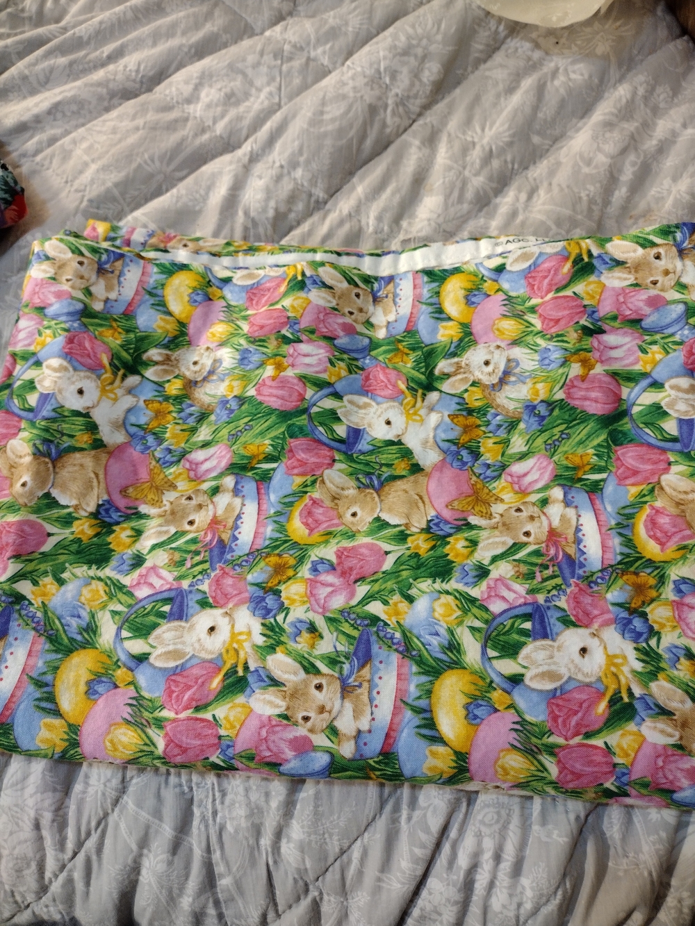 Easter Bunny Fabric 52x42 100% Cotton
